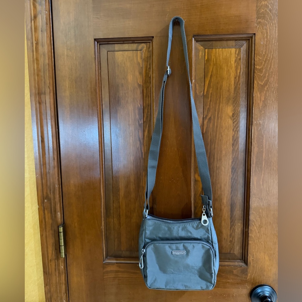 Baggallini Joey Bagg - Graphite Gray-Nylon Crossbody Shoulder Bag Travel Purse